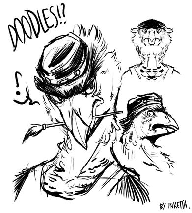 30€: Busts, 2 extra rough expression doodle page.